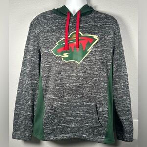 Fanatics NHL Minnesota Wild Men’s Gray/Green Hoodie Size Large